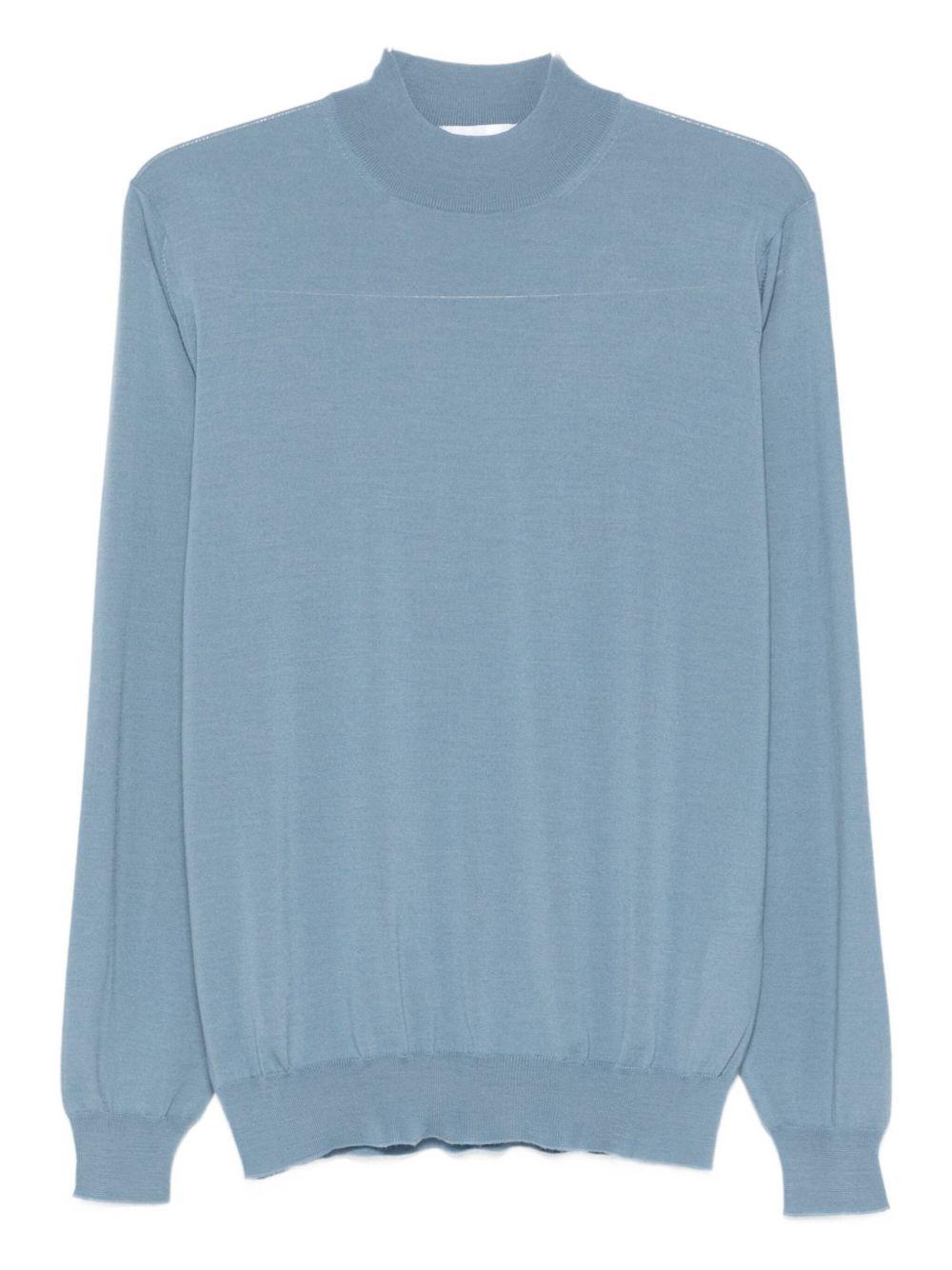 Maglione in lana a collo alto in blu Lardini - uomo 