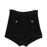 Shorts in maglia con pailletes in nero Alessandra rich - donna 