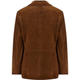 Giacca in suede monopetto Robyn in marrone 