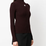 Maglione collo alto Reedition in borgogna 