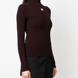 Maglione collo alto Reedition in borgogna 