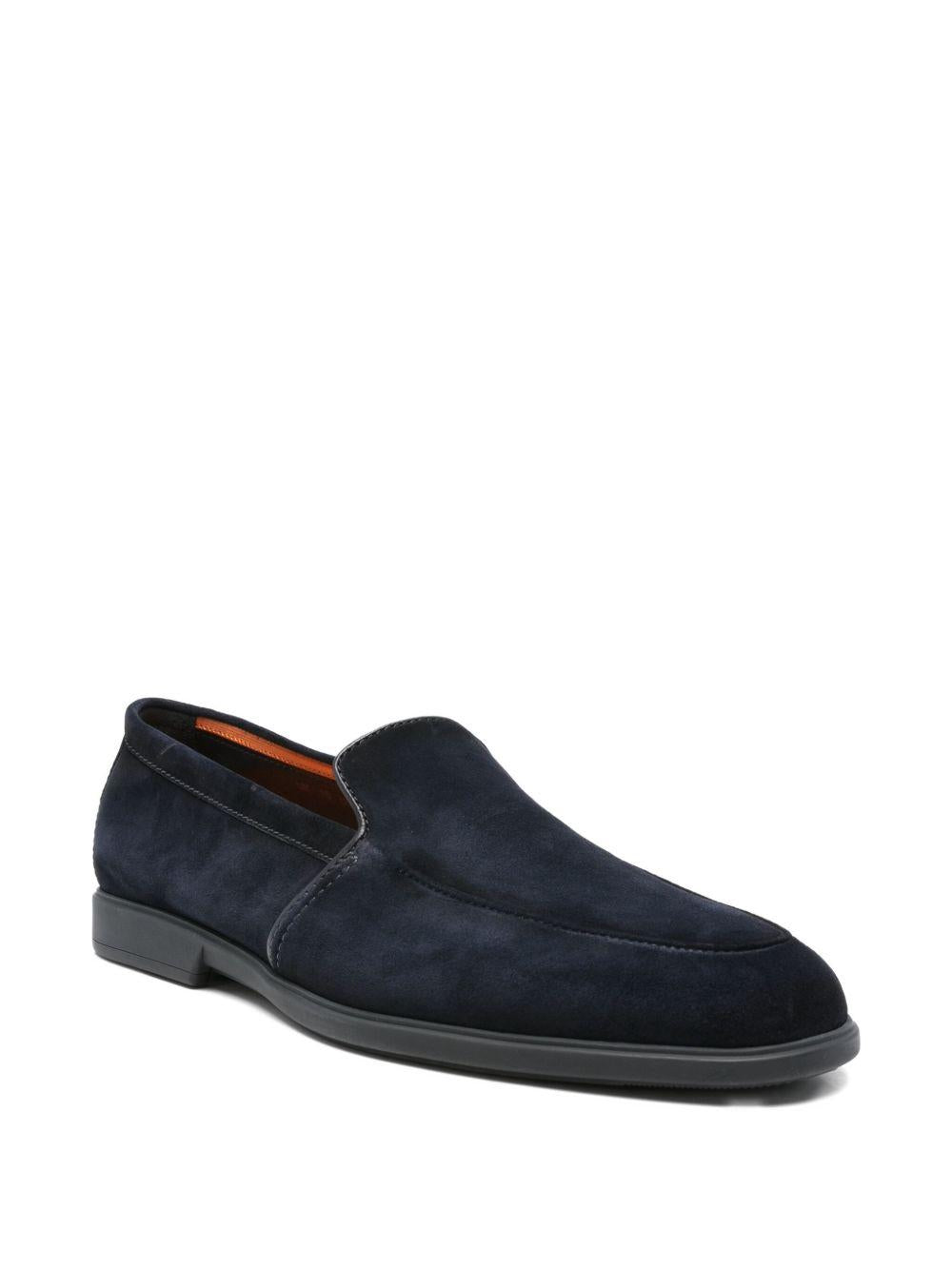 Mocassini in pelle scamosciata in blu Santoni - uomo 