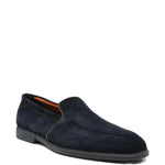 Mocassini in pelle scamosciata in blu Santoni - uomo 
