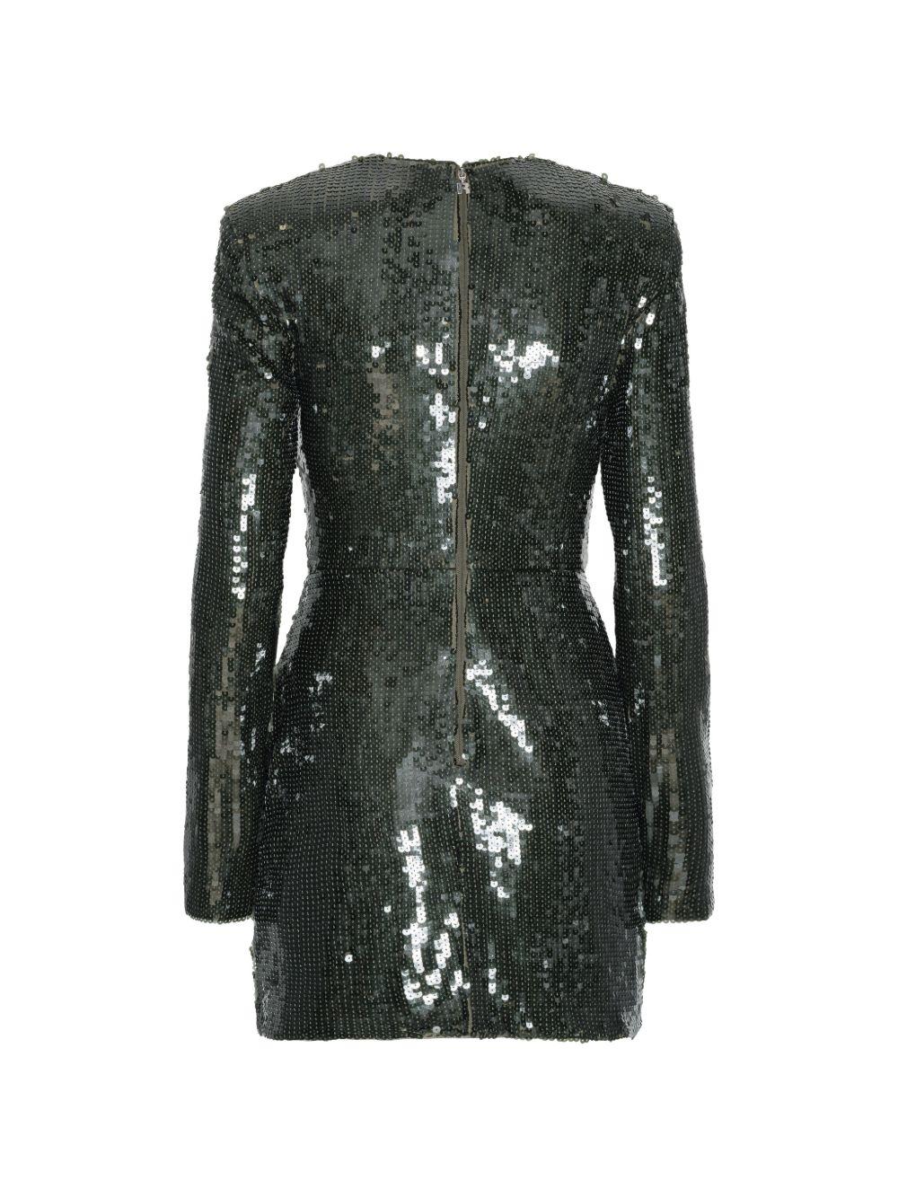 Abito corto con paillettes in verde 