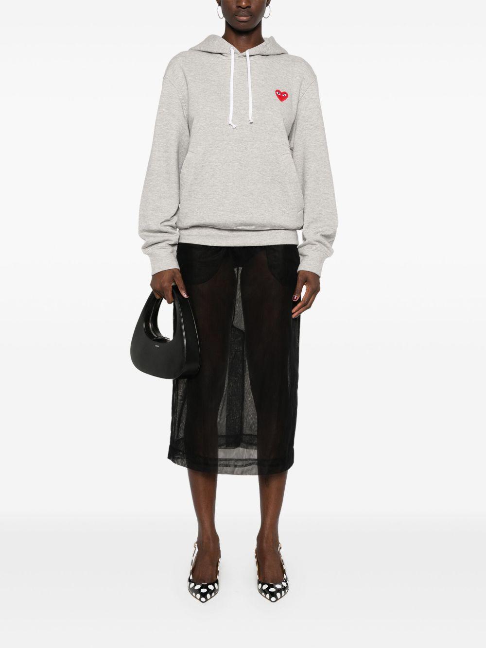 Felpa con applicazione in grigio Comme des garcons play - uomo 