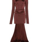 Abito mini con strascico in bordeaux David Koma - donna 