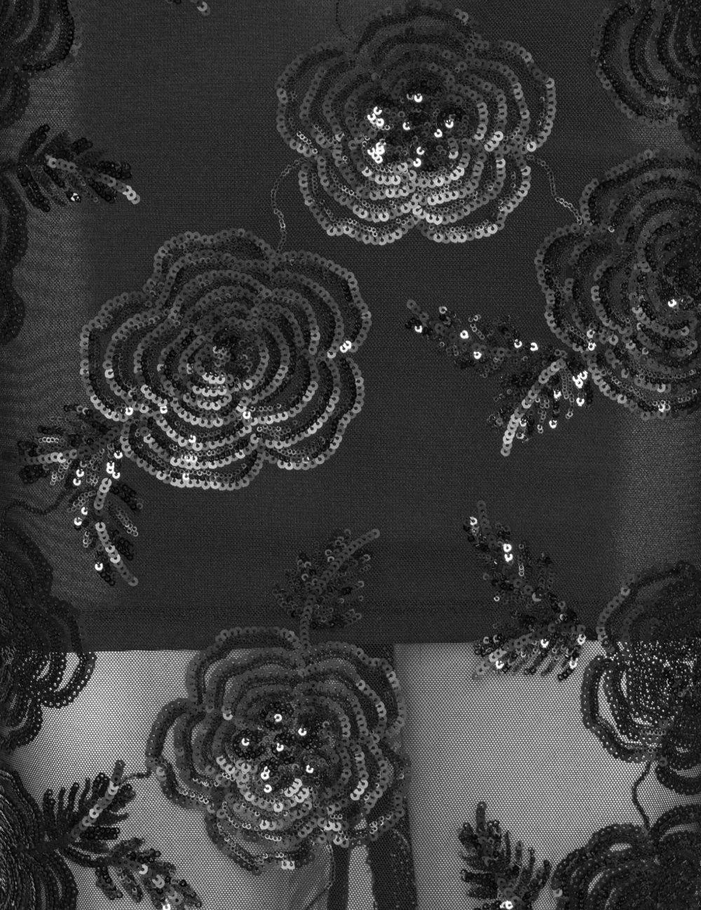 Gonna midi con decorazione a fiori in nero Rotate holiday - donna 