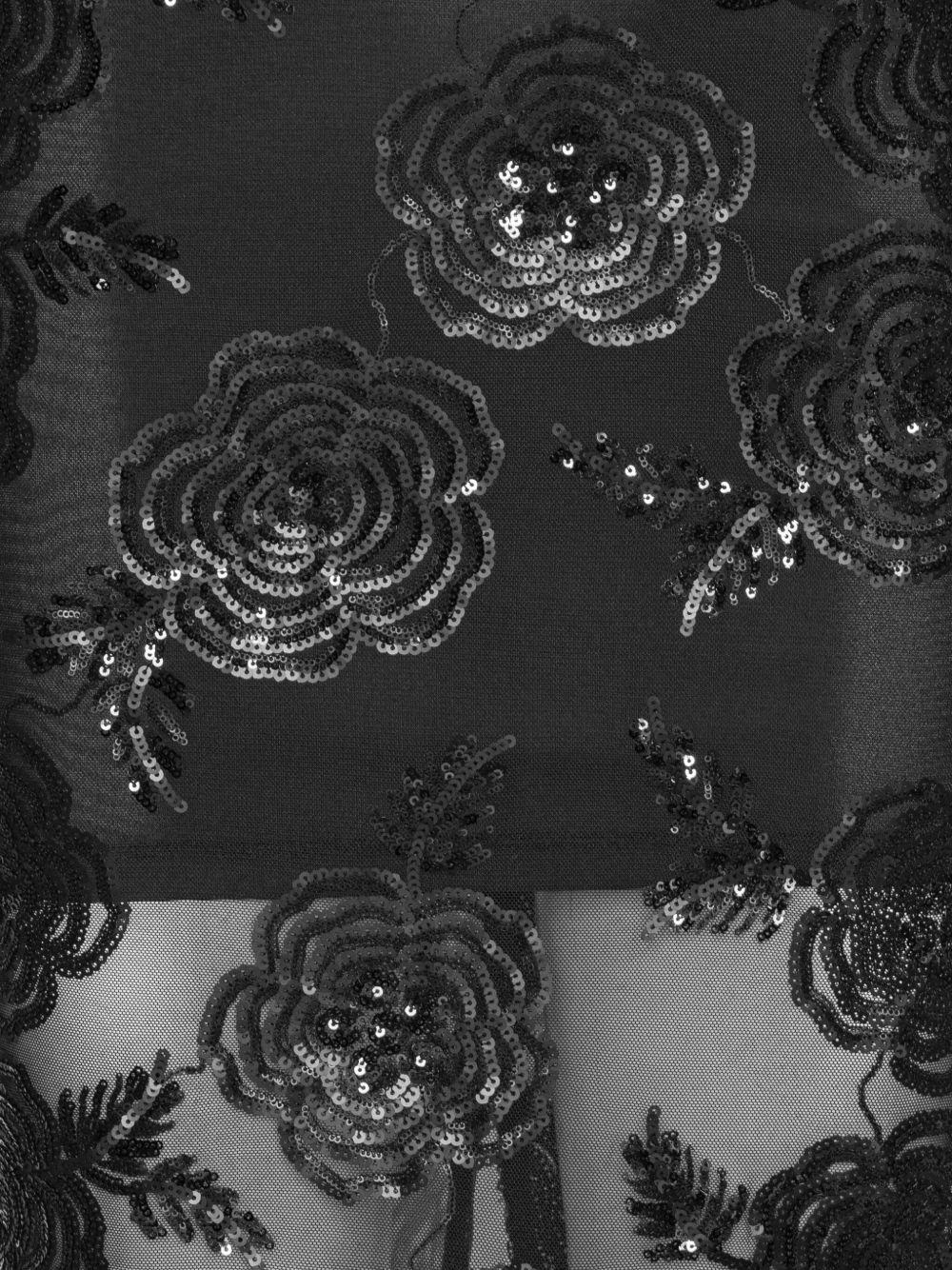 Gonna midi con decorazione a fiori in nero Rotate holiday - donna 