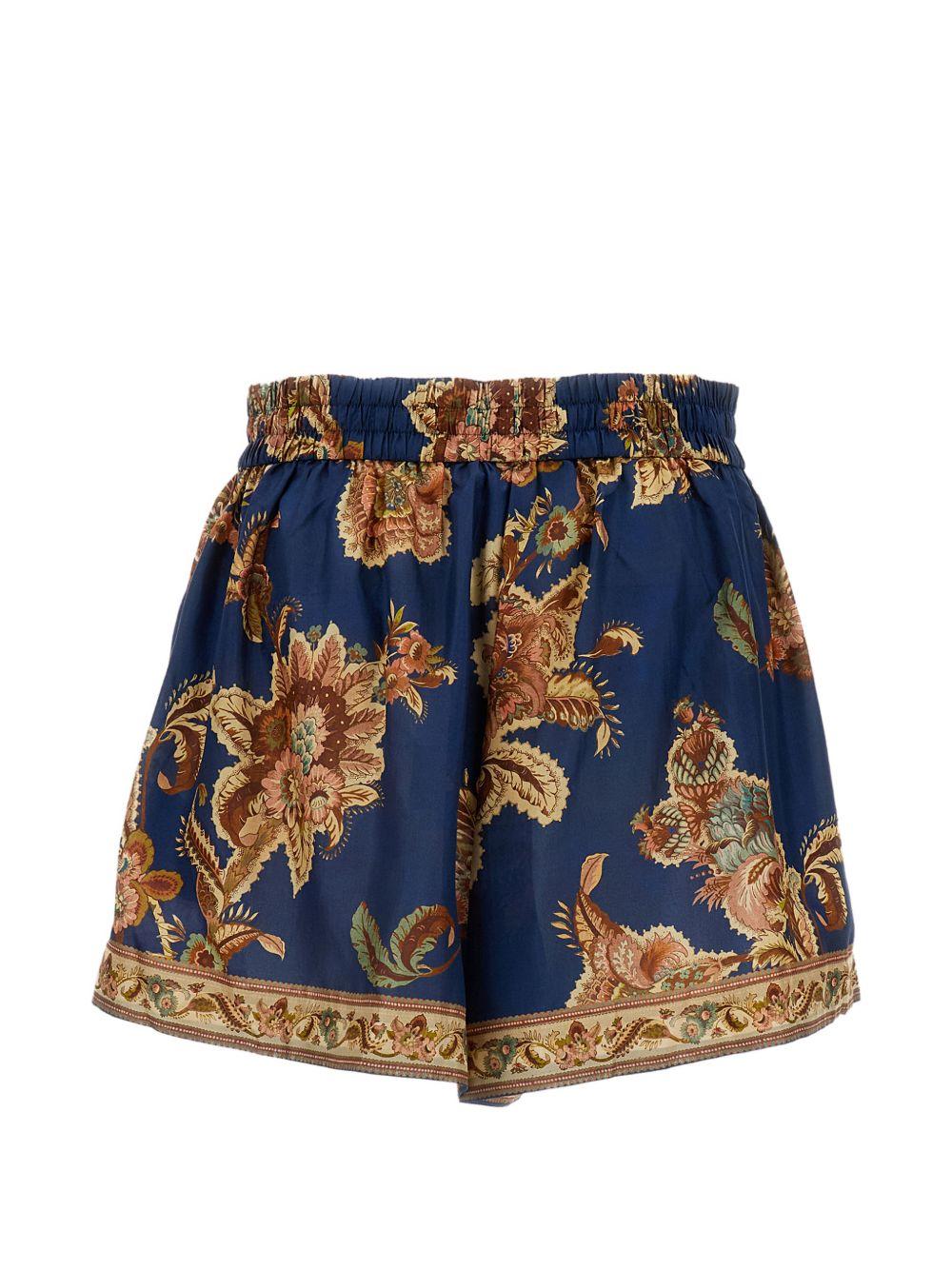 Shorts con stampa paisley aster in blu Zimmermann - donna 