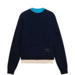 Maglione in cashmere con effetto a strati in blu 