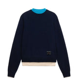 Maglione in cashmere con effetto a strati in blu 