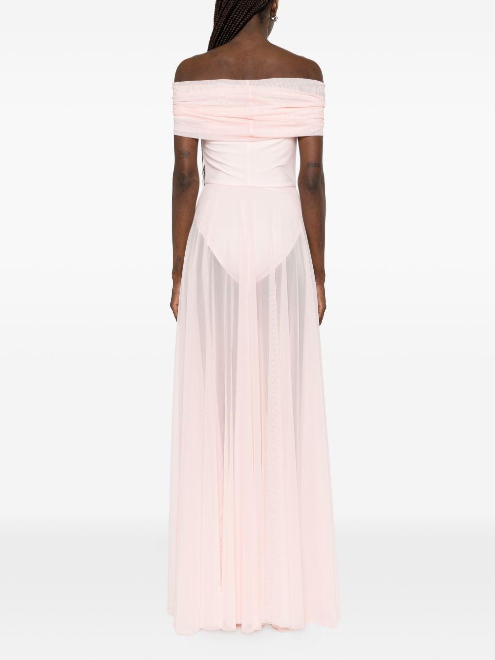 Abito lungo con design satinato in rosa Norma kamali - donna 