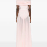 Abito lungo con design satinato in rosa Norma kamali - donna 