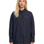 Camicia oversize in denim blu scuro 