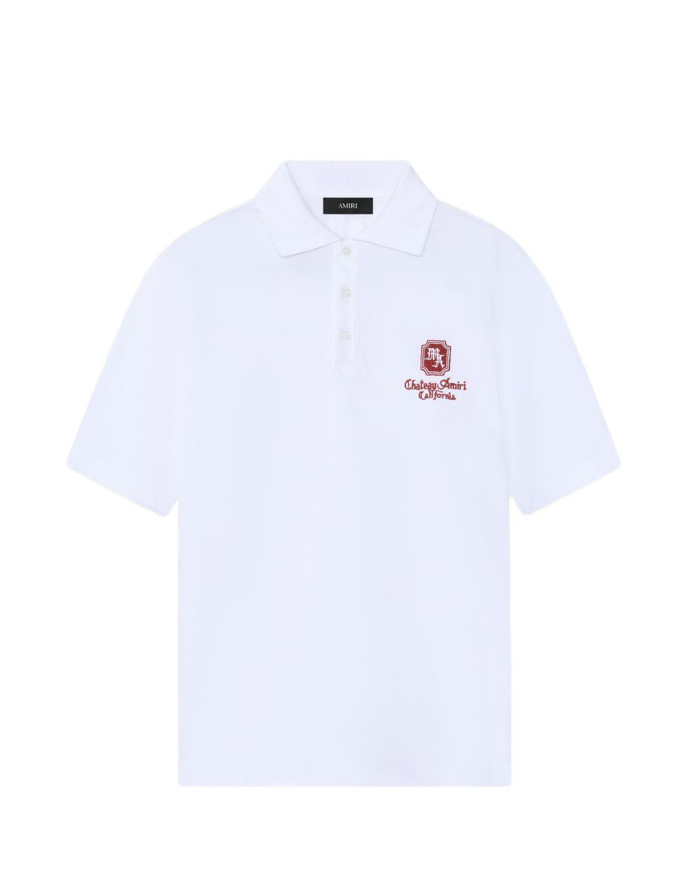Polo con logo in bianco Amiri - uomo 