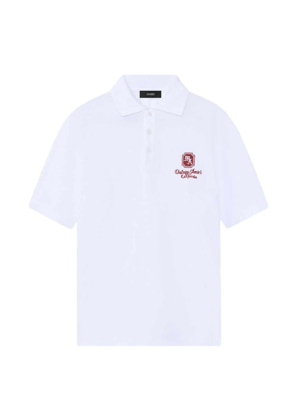 Polo con logo in bianco Amiri - uomo 