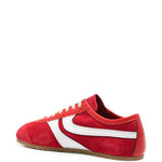 Sneakers a pannelli in pelle in rosso 