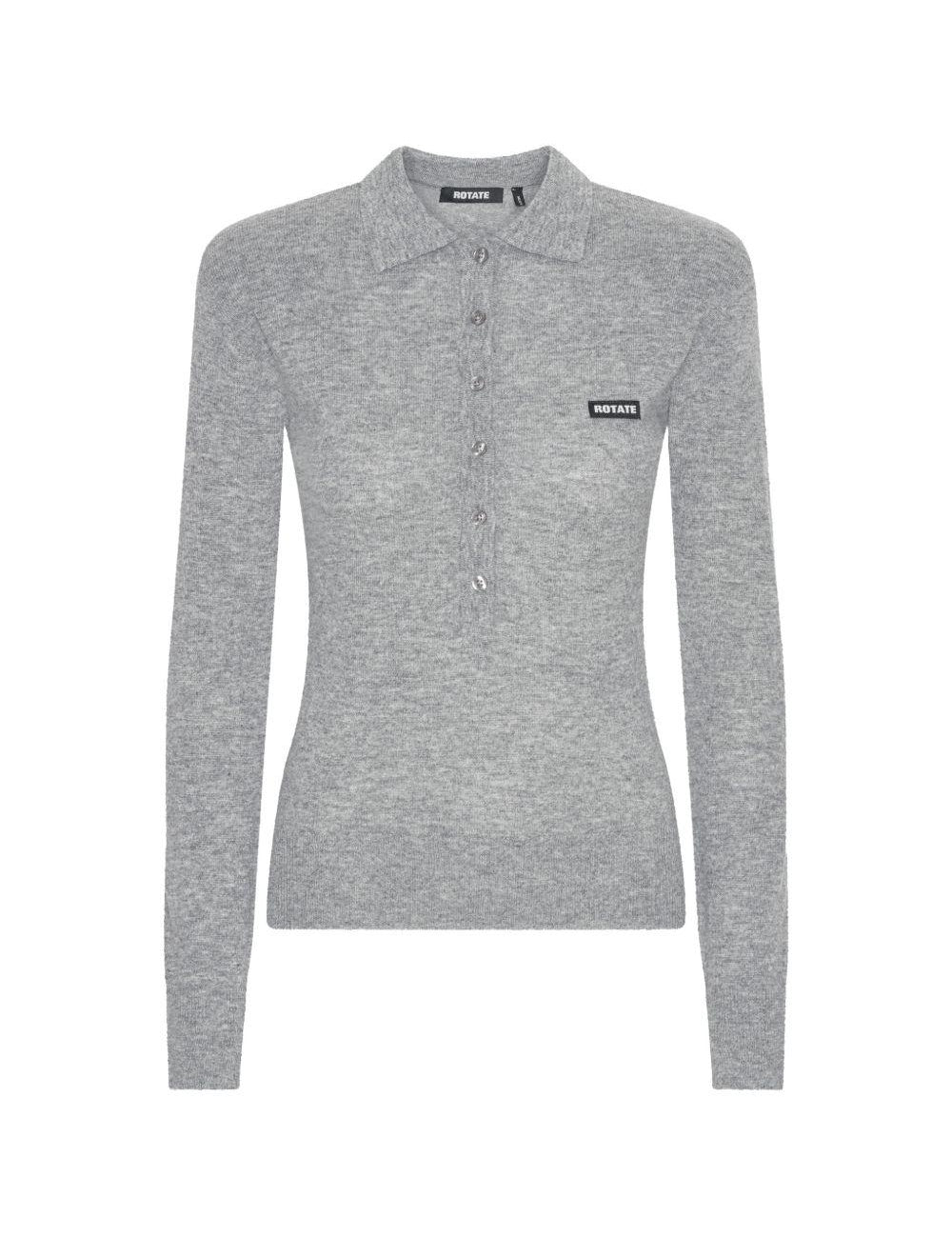 Polo a maniche lunghe in grigio 