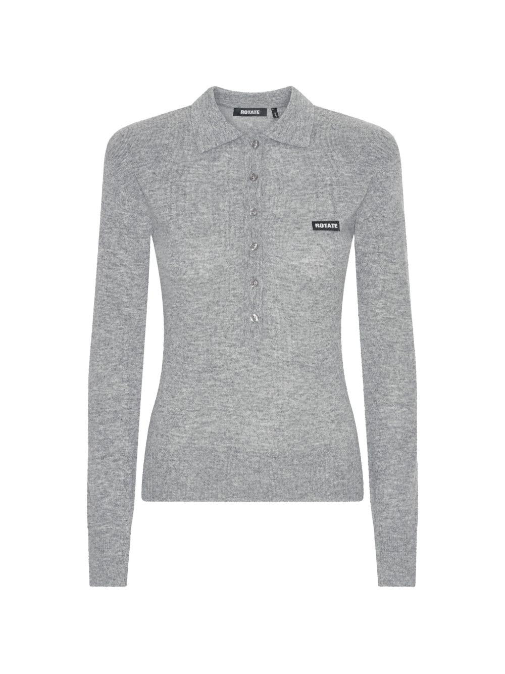 Polo a maniche lunghe in grigio 