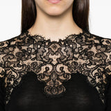 Maglione con bordo di pizzo in nero Ermanno scervino - donna 