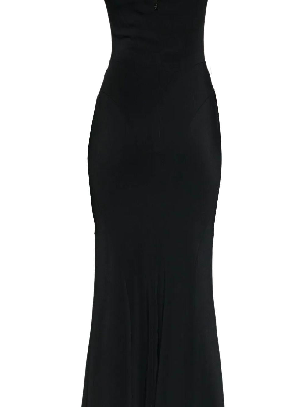 Abito con scollo drappeggiato in nero Mugler - donna 