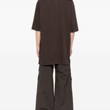 T-shirt a maniche corte con scollo rotondo in marrone Rick owens - uomo 