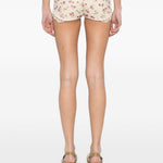 Shorts in pizzo con stampa floreale in avorio Magda butrym - donna 