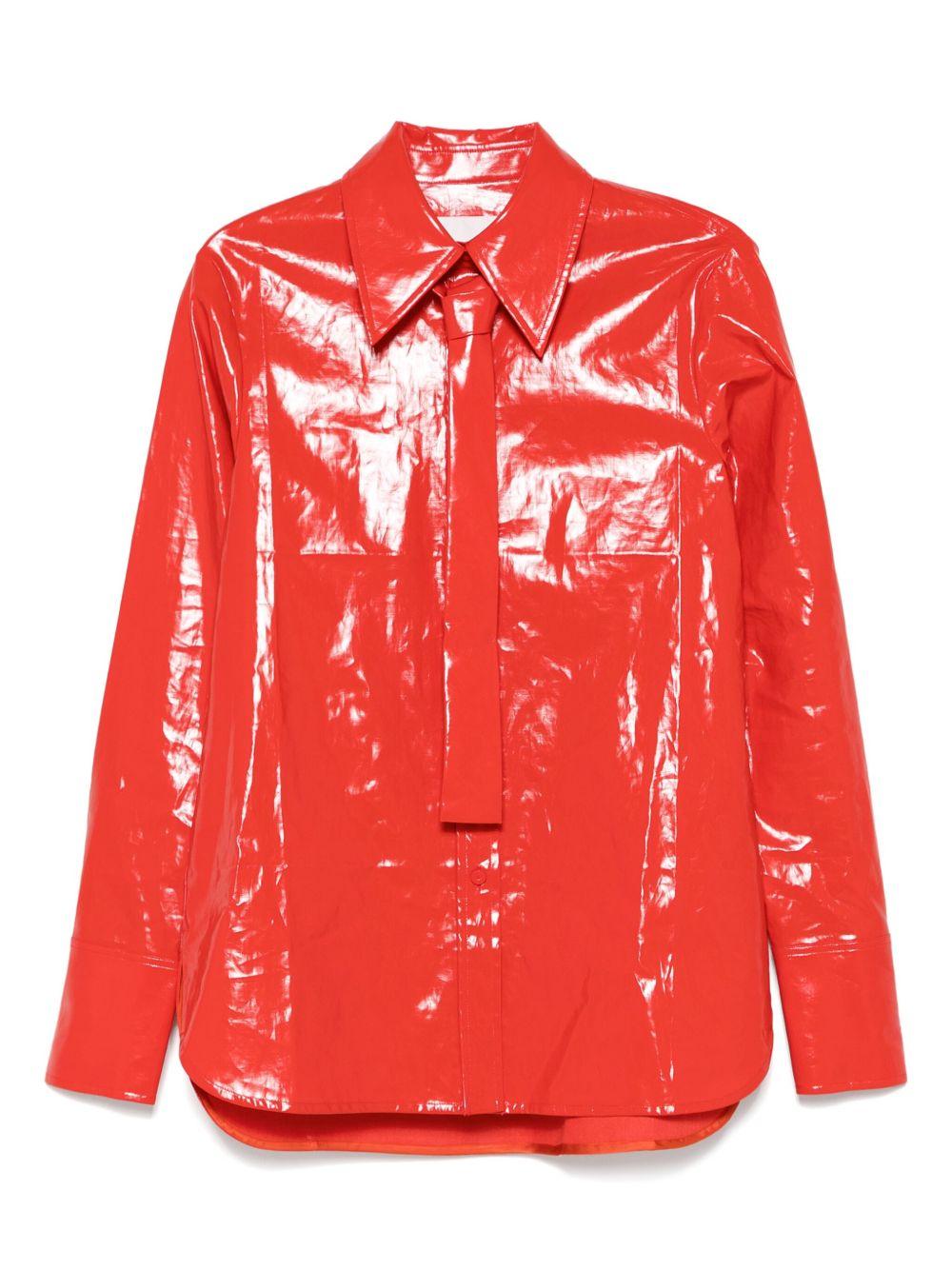 Camicia con cravatta integrata in vernice rossa Jil Sander - donna 