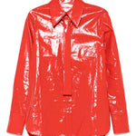Camicia con cravatta integrata in vernice rossa Jil Sander - donna 
