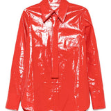 Camicia con cravatta integrata in vernice rossa Jil Sander - donna 