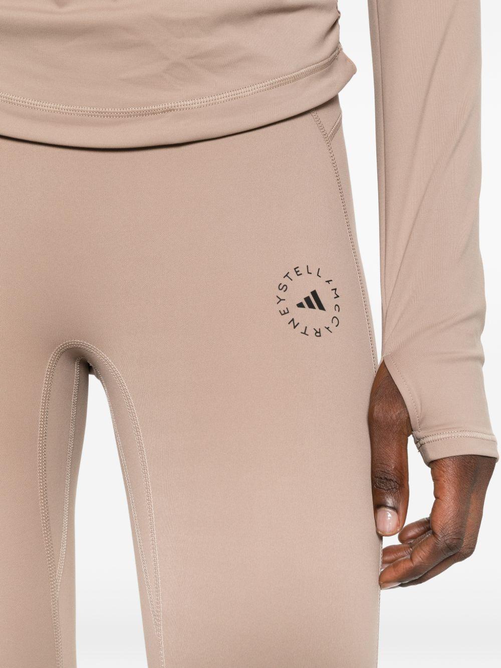 Leggings arricciati con vita alta in rosa Adidas by Stella Mc Mcartney - donna 