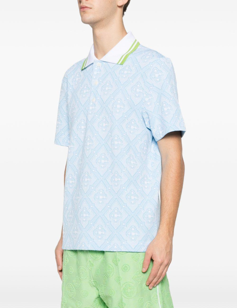Polo con motivo logo in azzurro Casablanca - uomo 