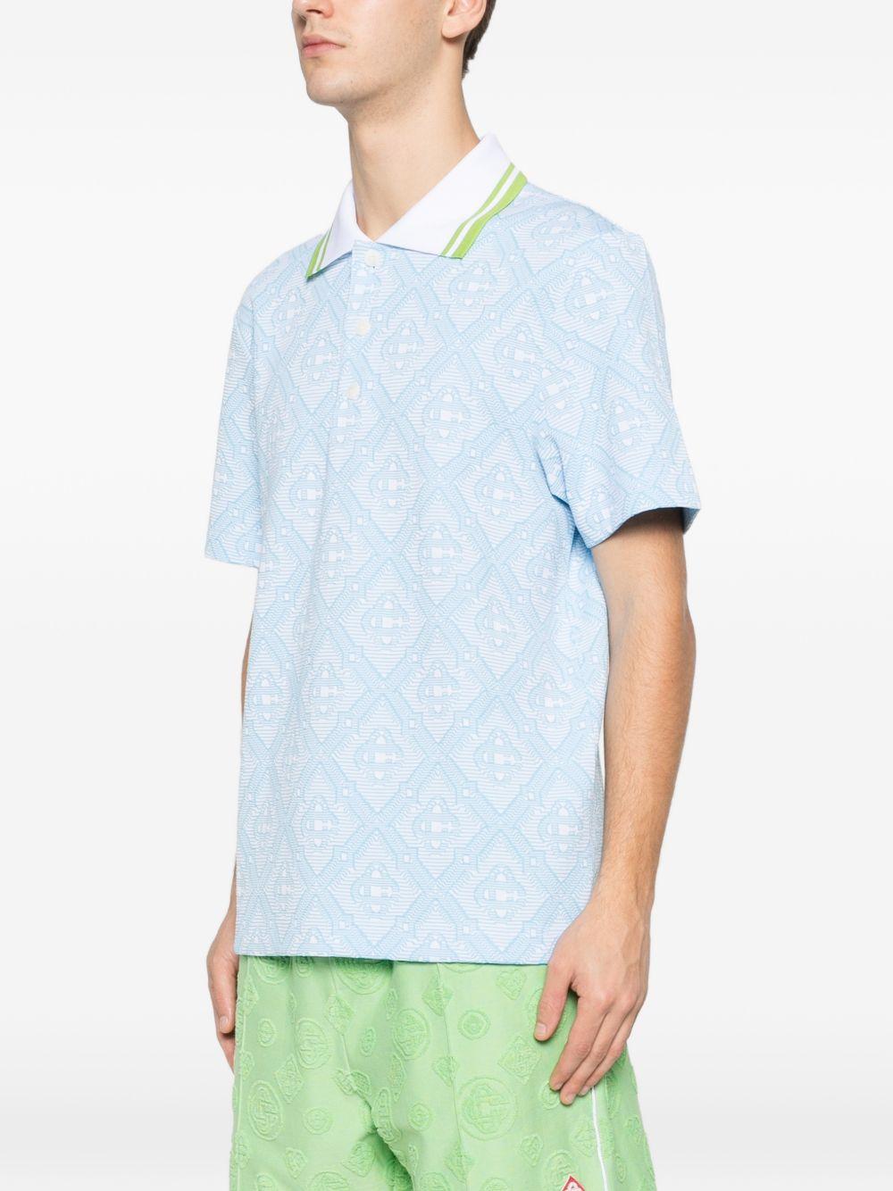 Polo con motivo logo in azzurro Casablanca - uomo 