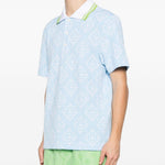 Polo con motivo logo in azzurro Casablanca - uomo 