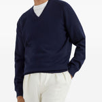 Maglione con scollo a V in blu 
