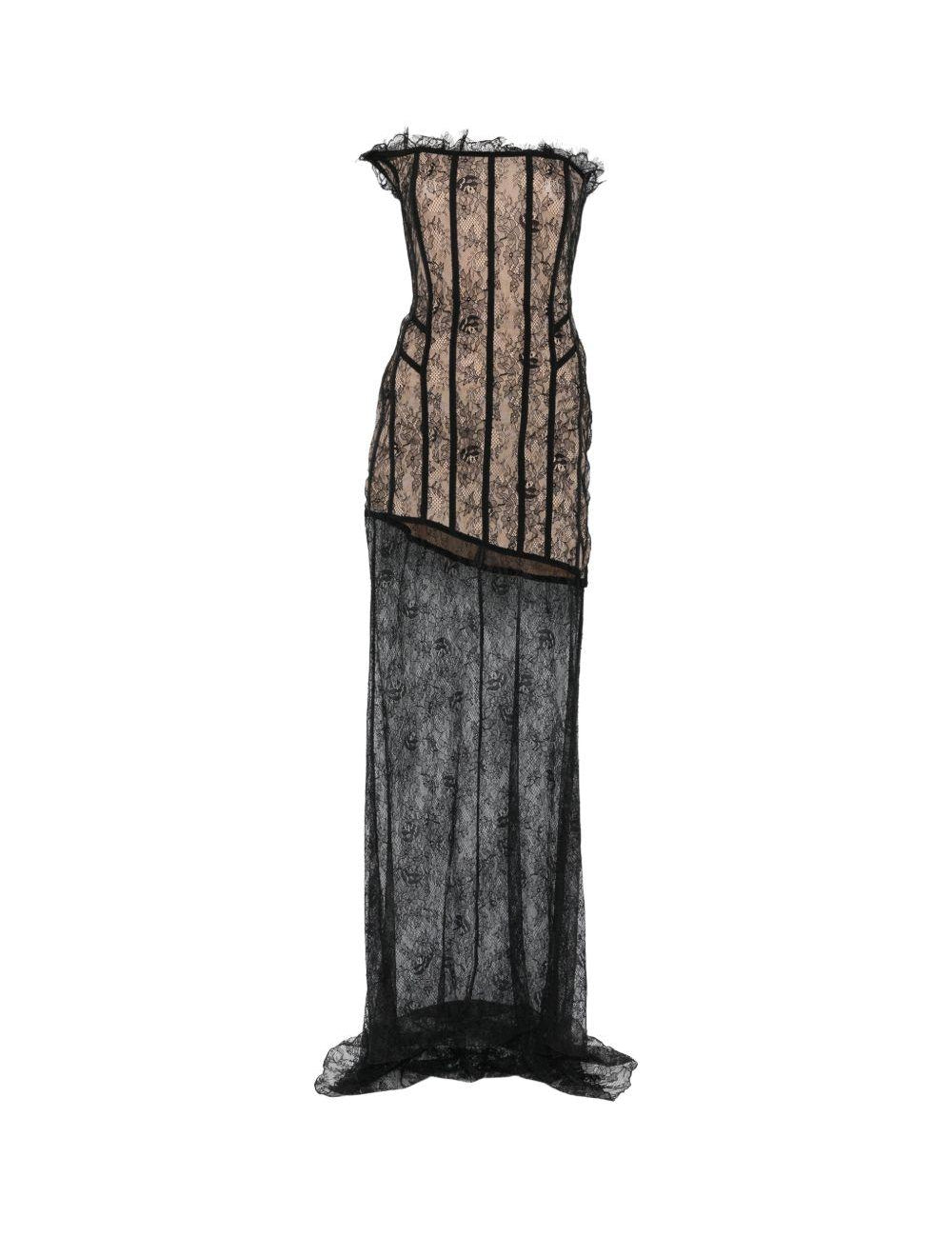 Abito lungo in pizzo in nero GIUSEPPE DI MORABITO - donna 