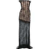 Abito lungo in pizzo in nero GIUSEPPE DI MORABITO - donna 