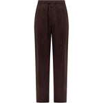 Pantaloni Melrose con ricamo in marrone Laneus - uomo 