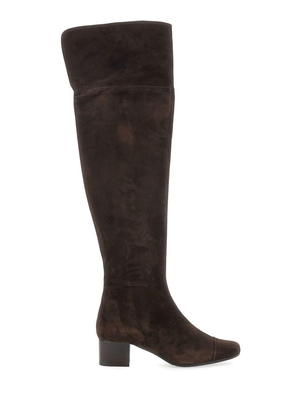 Stivali al ginocchio brigitte in camoscio in marrone Carel paris - donna 