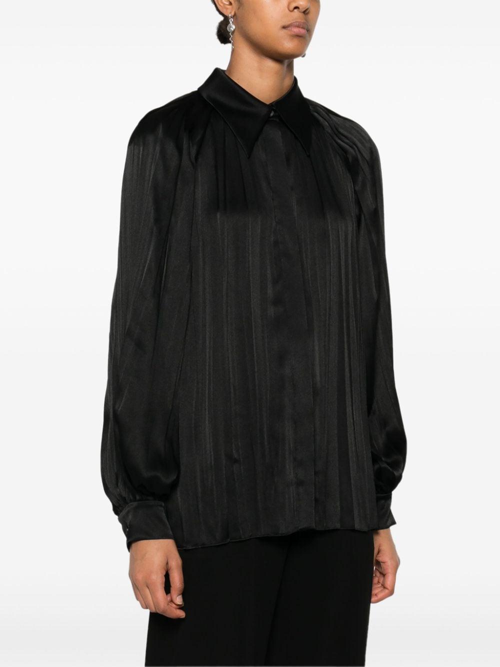Camicia plissettata in nero Alberta Ferretti - donna 