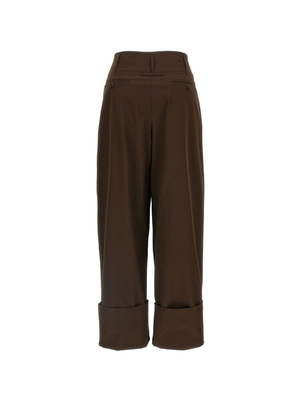 Pantaloni Diana con risvolto in marrone Darkpark - donna 