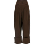 Pantaloni Diana con risvolto in marrone Darkpark - donna 