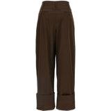 Pantaloni Diana con risvolto in marrone Darkpark - donna 
