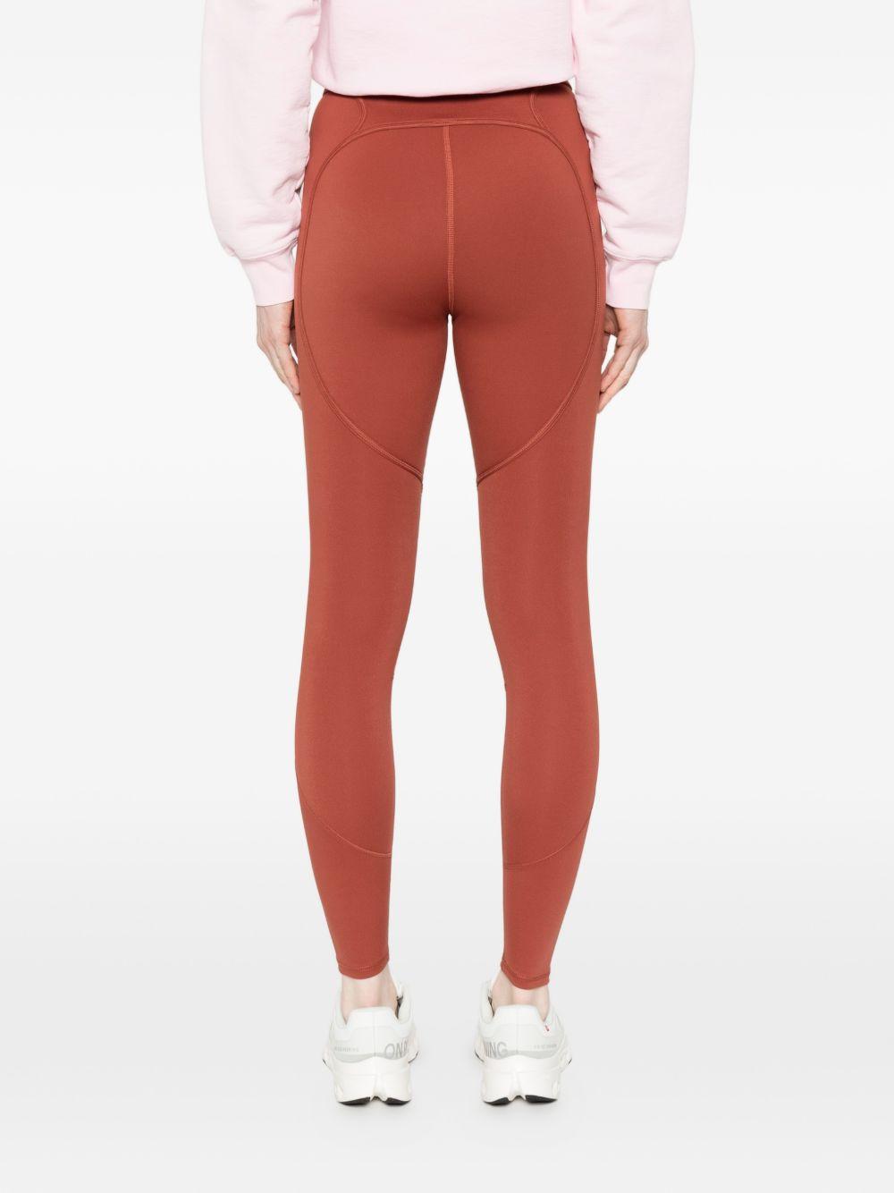 Leggings con logo in rosso terracotta Adidas by Stella Mc Cartney - donna 