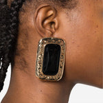 Orecchini martellati con cristalli in oro Self-portrait - donna 