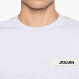 T-shirt con logo e toppa in gros grain in grigio Jacquemus - uomo 