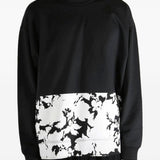 Felpa con stampa floreale in nero 