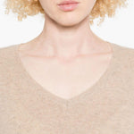Maglione con scollo a V in beige Gotha - donna 