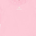 T-shirt con bordi arricciati e logo ricamato in rosa Shushu/tong - donna 