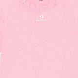 T-shirt con bordi arricciati e logo ricamato in rosa Shushu/tong - donna 
